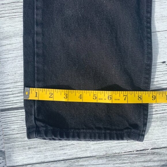 Wrangler Black Denim Straight Leg Dark Wash Classic Relaxed Fit Jeans - Picture 10 of 10